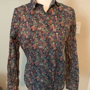 Jcrew floral collar button up blouse
